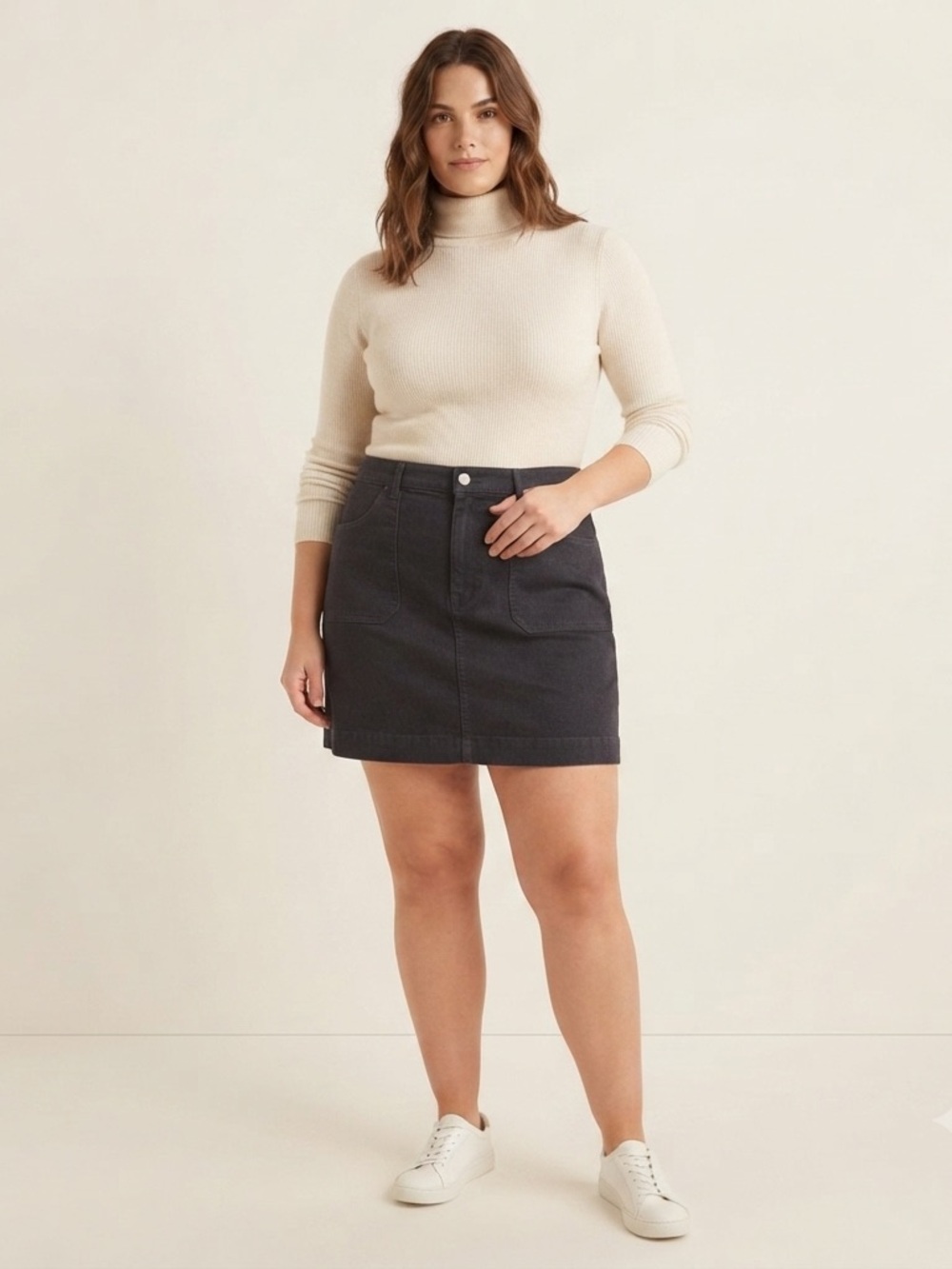 a.n.a. High Rise Corduroy Mini Skirt